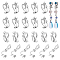 40Pcs 316 Stainless Steel Clip-on Earring Findings, with Claw, Stainless Steel Color, 15.5x6x7mm, Hole: 1.2mm