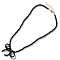 Glass Bowknot Pendant Necklace for Women, Black