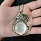 Unisex Alloy Glass Pendant Necklaces, Elephant, Antique Silver