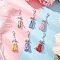 6Pcs Angel ABS Plastic Imitation Pearl & Korean Waxed Polyester Cord Pendant Decoration, with Zinc Alloy Lobster Claw Clasps, Mixed Color, 52~52.5mm