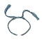 Braided Cotton Cord Bracelet Making, with Golden Tone Brass Jump Rings, Steel Blue, 6-3/4~10-3/8 inch(17~26.5cm)