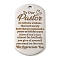 Non-Tarnish 201 Stainless Steel Pendants, Message Charms, Oval with Word To Our Pastor Charms, Stainless Steel Color, 49x28x2mm, Hole: 3mm
