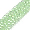 Electroplate Glass Beads Strands, Imitation Jade Beads, AB Color Plated, Faceted, Rondelle, Light Green, 4x3mm, Hole: 0.4mm, about 110~115pcs/strand, 39~40cm