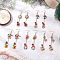 5 Pairs 5 Styles Christmas Theme Alloy Enamel Dangle Earrings, with 304 Stainless Steel Earring Hooks & Cable Chains, Golden, Mixed Shapes, 83~90x16~23mm, 1 pair/style