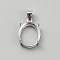 925 Sterling Silver Pendants Connector Settings, Oval, Platinum, Tray: 7.5x9.5mm, 12x10x5.5mm, Hole: 5x4mm