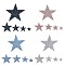 20Pcs 4 Colors Star Hotfix Rhinestone Kit(Hot Melt Adhesive On The Back), Iron on Patches, Rhinestone Trimming, Mixed Color, 27.5~150x29~153x2.4mm, 5pcs/color