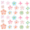 30Pcs 15 Styles Plastic Beads, Flower, Mixed Color, 12~25x12~26x2~8mm, Hole: 0.8~1.6mm, 2pcs/style