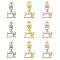 9Pcs 3 Colors Sewing Machine Shaped Alloy Zipper Head, Zipper Pull Replacement, Zipper Sliders for Purses Luggage Bags, Mixed Color, 3.5cm, 3pcs/color