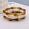 Acrylic Bamboo Joint Beaded Bracelets for Women, Tan, Inner Diameter: 2-1/4 inch(5.8cm)
