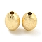 Brass Textured Beads, Oval, Real 18K Gold Plated, 14x10mm, Hole: 3mm
