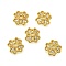 Flower Brass Micro Pave Cubic Zirconia Bead Caps, Rack Plating, Long-Lasting Plated, Lead Free & Cadmium Free, Golden, 9.5x9.5x3mm, Hole: 1.5mm