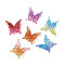 Transparent Acrylic Beads, Gradient Color, Two Tone, Butterfly, Mixed Color, 24x24x8mm, Hole: 1.4mm