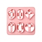ABS Cookie Cutters, Rhombus/Oval/Round, Pink, 100x100mm