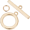 Beebeecraft 1 Box 10Pcs Toggle Clasp 18K Gold Plated Smooth Ring T-bar Closure End Clasps Connector Sets with 20Pcs Open Jump Rings for DIY Jewellery Making Necklace Bracelet