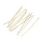 304 Stainless Steel Flat Head Pins, Real 18k Gold Plated, 50x0.7mm, 21 Gauge, Head: 1.5mm
