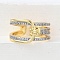 Brass Micro Pave Cubic Zirconia Open Cuff Rings, Real Gold Plated & Real Platinum Plated, 12.5mm, US Size 8(18.1mm)