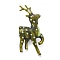 Sika Deer Enamel Pins, Alloy Rhinestone  Brooches for Backpack Clothes, Olive, 64.5x32mm