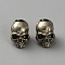 Brass Beads, Skull, Antique Silver, 15.5x12.5x16.5mm, Hole: 5.5mm