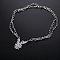 Fashionable Hip-hop Stainless Steel Thorn Rabbit Pendant Necklaces for Women's Daily Wear, Stainless Steel Color