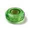 Glass European Beads, Large Hole Beads, Wheel, Faceted, Light Green, 14.5x6.4mm, Hole: 5.7mm