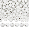 Natural Wood Beads, Dyed, Round, White, 20x18mm, Hole: 4mm, 160pcs