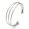 Non-Tarnish 304 Stainless Steel Open Cuff Bangles, Three Smooth Adjustable Bracelet for Women, Stainless Steel Color, 5/8 inch(1.5cm), Inner Diameter: 2-1/4x2-5/8 inch(5.7x6.55cm)
