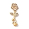 Brass Micro Pave Cubic Zirconia Fold Over Clasps, Nickel Free, Enamel Flower, Linen, 39mm, Hole: 1.8mm