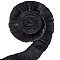 5M Double Layer Polyester Pleated Lace Ribbon, Satin Lace Trim, Black, 2 inch(50mm)