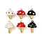 Brass Enamel Pendants, Mushroom Charm, Lead Free & Cadmium Free, Real 18K Gold Plated, Long-Lasting Plated, Rack Plating, Mixed Color, 17.5~20x14~15mm, Hole: 1.5~1.6mm