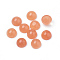 Natural White Jade Cabochons, Dyed, Half Round/Dome, Dark Orange, 6x3~4mm