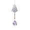 Iron Hollow Hanging Ornaments, Glass Teadrop Tassel for Home Garden Outdoor Decorations, Christmas Tree, 496mm
