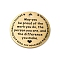 201 Stainless Steel Pendants, Message Charm, Flat Round Charm, Golden, 30x1.5mm, Hole: 2.5mm