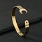 201 Stainless Steel Cuff Bangles for Women, Real 18K Gold Plated, 5/8 inch(1.55cm), Inner Diameter: 2-3/4 inch(6.9cm)