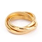 Ion Plating(IP) Unisex 304 Stainless Steel Finger Rings, Criss Cross Rings, Golden, Size 6, 2.8~7mm, Inner Diameter: 16.5mm