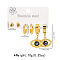 3 Pairs 304 Stainless Steel Enamel Evil Eye Earring Sets, Golden, Black, 33x29mm & 14x3mm & 6mm