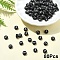 Opaque Acrylic Horizontal Hole Beads, with Enamel, Flat Round, Letter I, 7x4mm, Hole: 1.5mm