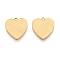 304 Stainless Steel Pendants, Heart Charm, Real 14K Gold Plated, 17x16x2mm, Hole: 1.5mm