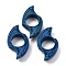 Cinnabar Beads, Carved Lacquerware, Dart Shape, Steel Blue, 36.5x22x9mm, Hole: 1.5mm