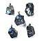 Electroplated Raw Natural Quartz Crystal Pendants, Nuggets Charms with Iron Findings, Platinum, Alice Blue, 31~42x18~35x8~33mm, Hole: 6.5x4.5mm
