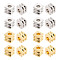 100 Pcs 2 Colors Brass Grooved Cube Beads 4mm, Metal Square Spacers Beads Long-Lasting Plated Loose Beads for DIY Bracelet Necklace Jewelry Making Accessories