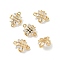Brass Pave Clear Cubic Zirconia Connector Charms, Nickel Free, Square Links, Real 18K Gold Plated, 10x8x4mm, Hole: 0.8~0.9mm