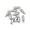 Vegetables 304 Stainless Steel Charms, Polished, Stainless Steel Color, Anti-Tarnish, Peanut, 9.5x3.5x3mm, Hole: 1.2mm