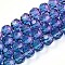 Baking Paint Transparent Glass Beads Strands, Round, Faceted(32 Faceted) , Steel Blue, 10mm, Hole: 1.6mm, about 65~68pcs/strand, 24.61~25.39 inch(62.5~64.5cm)
