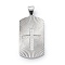 304 Stainless Steel Micro Pave Cubic Zirconia Pendants, Rectangle with Cross Charms, Stainless Steel Color, 40.5x21x3.5mm, Hole: 7x4.5mm
