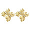 304 Stainless Steel Flower Theme Stud Earrings For Women, Real 18K Gold Plated, 40x38.5mm