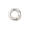Brass Spring Gate Rings, Long-Lasting Plated, Lead Free & Cadmium Free, Rack Plating, Platinum, 10x2mm, Inner Diameter: 6mm