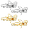 4Pcs 2 Colors Alloy Alligator Hair Clips, Butterfly, with Cat Eye and Rhinestone for Women, Mixed Color, 52x31x14mm, 2pcs/color