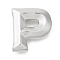 Rack Plating Brass Pendants, Long-Lasting Plated, Cadmium Free & Lead Free, Letter A~Z Charms, Letter P, 17.5x16x6mm, Hole: 3.5x2mm