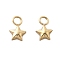304 Stainless Steel Charms, Star Charms, Ion Plating(IP), Real 14K Gold Plated, 7.5x5x1.5mm, Hole: 1.8mm