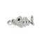 Brass Micro Pave Cubic Zirconia Pendants, Fish Charms, Rack Plating, Cadmium Free & Lead Free, Long-Lasting Plated, Ocean Themes, with Jump Ring, Platinum, 16x7.5x2.5mm, Hole: 3.5mm